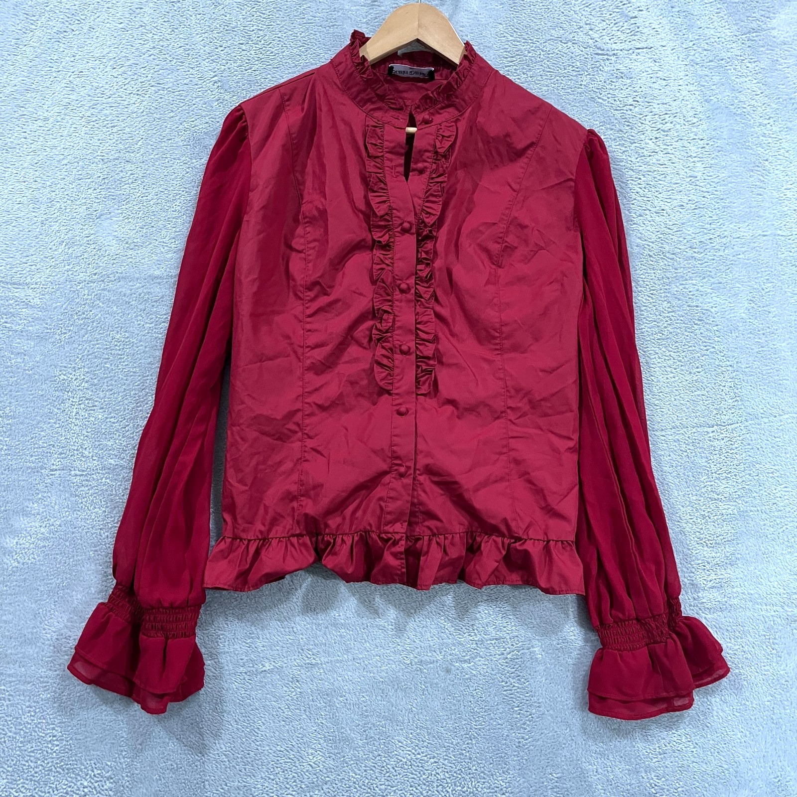 Scarlet Darkness Top Shirt Xl Renaissance Victorian Smocked Lace Back